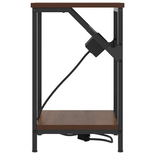 Нощен шкаф Кафяв дъб 38 x 30 x 48 см Инженерно дърво