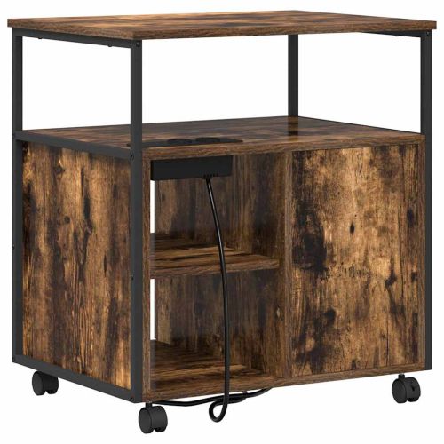 Шкаф с зарядна станция с колело Димян дъб 61 x 46 x 67 см