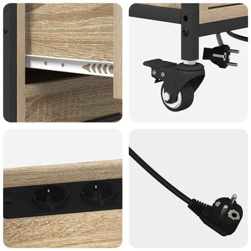 Шкаф с зарядна станция с колело Сонома дъб 76 x 41 x 72 см