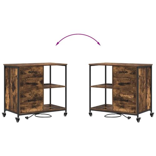 Шкаф с зарядна станция с колело Димян дъб 76 x 41 x 72 см