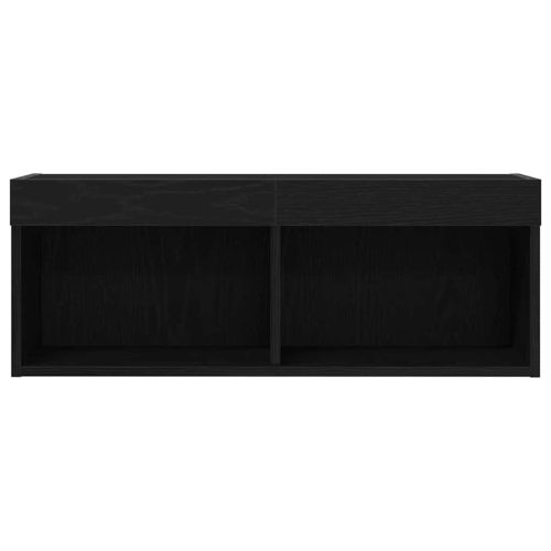 Комплект ТВ шкаф с LED 2 pcs Черен дъб 80 x 30 x 30 см