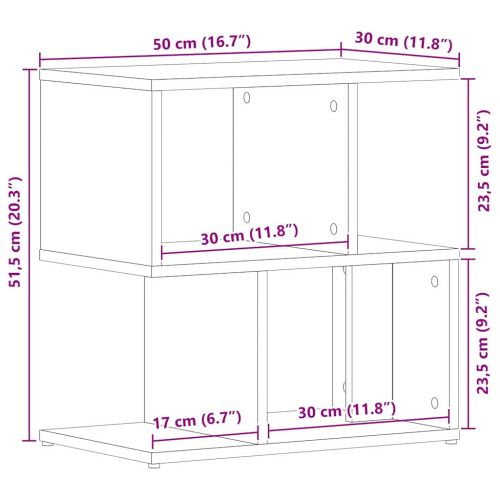 Нощен шкаф 2 pcs Черния дъб 50 x 30 x 51,5 см Инженерно дърво