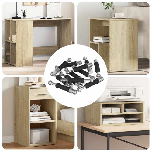 Винт с кам л Lock 12 pcs Сребрист и Черен М6 x 40 мм Метал