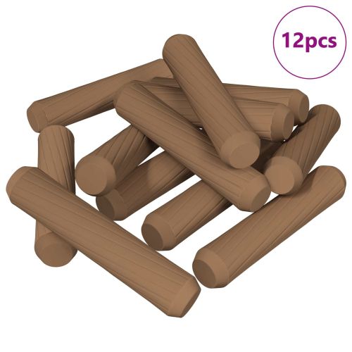 Дървени дюбели 12 pcs Кафяво Ø 8 x 35 мм Масивна дървесина