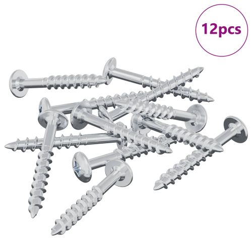 Винт 12 pcs Сребрист 9,8 x 35 мм Желязо