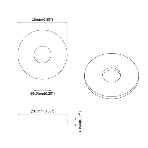 подходящ за плоска шайба 36000 pcs Черно ∅15 x 3 мм