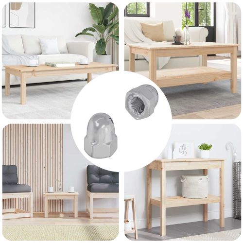 Гайка 2 pcs Сребрист M6 x 10 мм Желязо