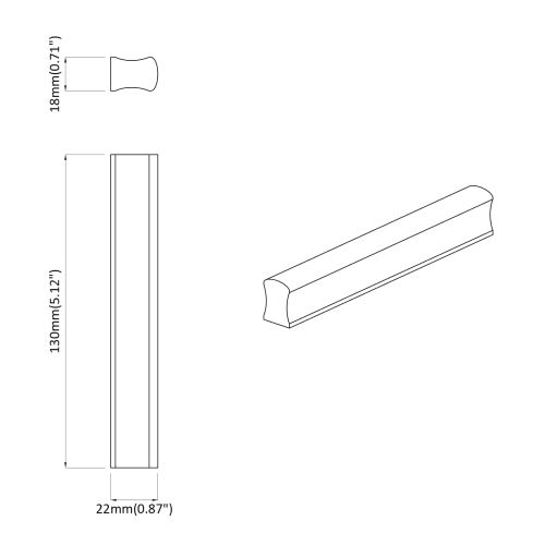 Прав дръжка 2 pcs Естествен цвят дърво 130 x 25 x 30 мм