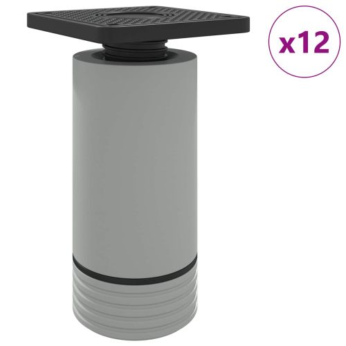 Крака за мебели Регулирума 12 pcs Бяло 64 x 64 x 100 мм ПП
