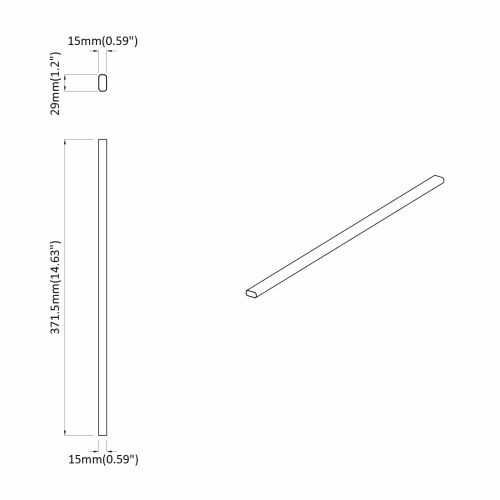 Тръба за дрешник 2 pcs Сребрист 372 x 15 x 29 мм