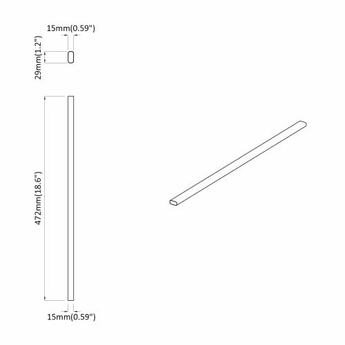 Тръба за дрешник 2 pcs Сребрист 472 x 15 x 29 мм