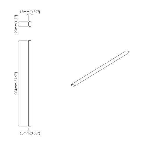 Тръба за дрешник 2 pcs Сребрист 964 x 15 x 29 мм