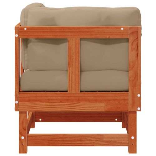 2 Брой Градинен ъглов диван Масивна боровина Восъчен Кафяв