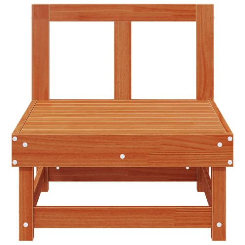 Градинен среден диван Масивна боровина Восъчен Кафяв