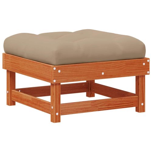 Градинска поставка за крака Масивна боровина Восъчен Кафяв