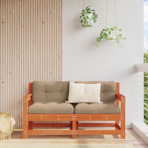 2 Брой Градинен ъглов диван Масивна борова дървесина