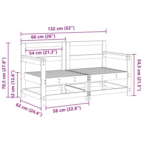 Градинен ъглов диван Масивна боровина Восъчен Кафяв