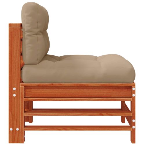 Градинен среден диван Масивна боровина Восъчен Кафяв