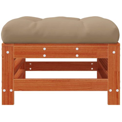 Градинска поставка за крака Масивна боровина Восъчен Кафяв