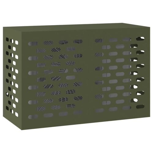 Покритие за климатик Маслиненозелен 90 x 40 x 60 см Стомана