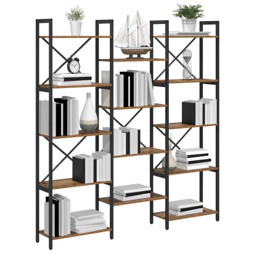 Рафт за книги Старо дърво 156 x 25 x 167 см Инженерно дърво