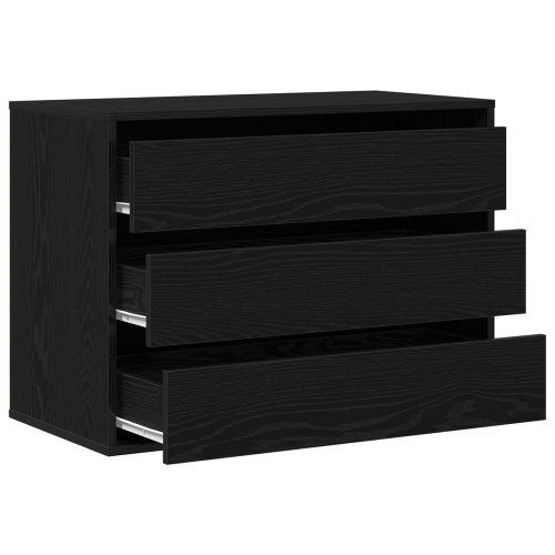 Чекмеджетен шкаф Черно 80 x 41 x 58 см Инженерно дърво
