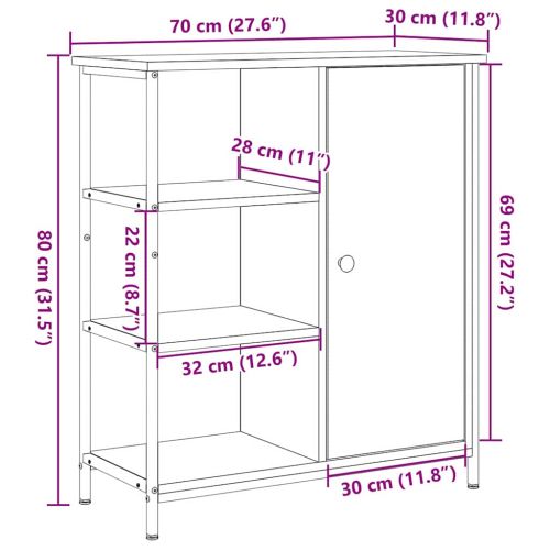 Служебен шкаф Черния дъб 70 x 30 x 80 см