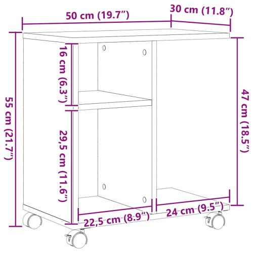 Масичка с рафт Черен дъб 50 x 30 x 55 см Инженерно дърво