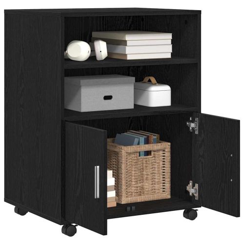 За шкафове с рафт с колело с врата Черния дъб 60 x 48 x 74.5 см