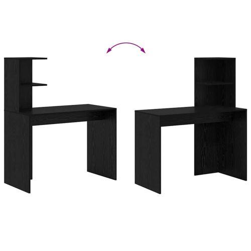 Бюро с рафт Черния дъб 102 x 50 x 124 см Инженерно дърво