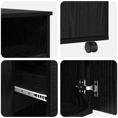 Бюро на колела Черния дъб 91 x 50 x 77 см Инженерно дърво