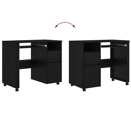 Бюро на колела Черния дъб 91 x 50 x 77 см Инженерно дърво