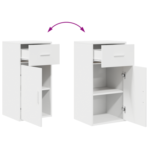 Служебен шкаф с чекмедже Бяло 38 x 34 x 75 см