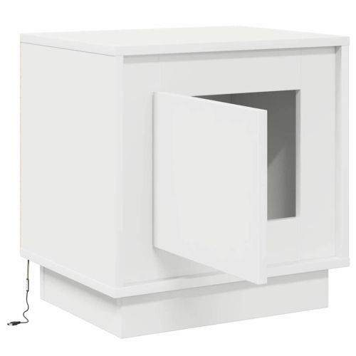 Нощен шкаф Бяло 44 x 34,5 x 45 см Инженерно дърво