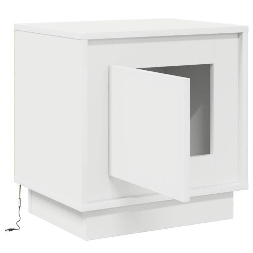 Нощен шкаф Бяло 44 x 34,5 x 45 см Инженерно дърво