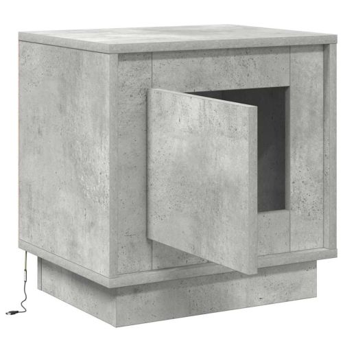 Нощен шкаф Циментено сиво 44 x 34,5 x 45 см Инженерно дърво