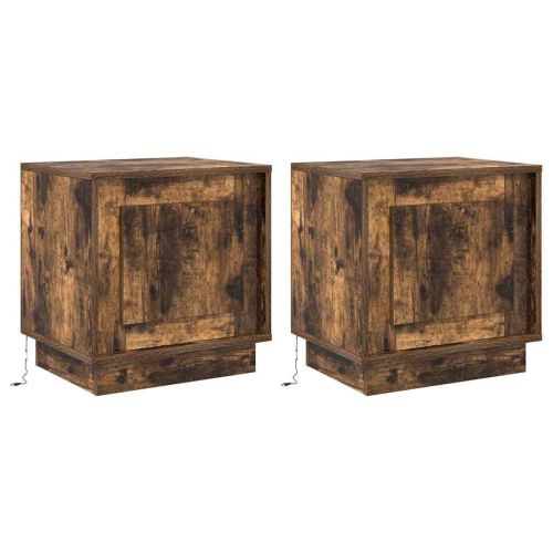 Нощен шкаф 2 pcs Димян дъб 44 x 34,5 x 45 см Инженерно дърво