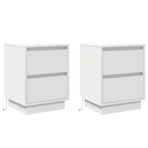 Нощен шкаф 2 pcs Бяло 39 x 34,5 x 50 см Инженерно дърво