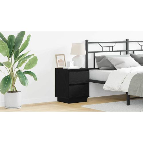 Нощен шкаф 2 pcs Черния дъб 39 x 34,5 x 50 см Инженерно дърво