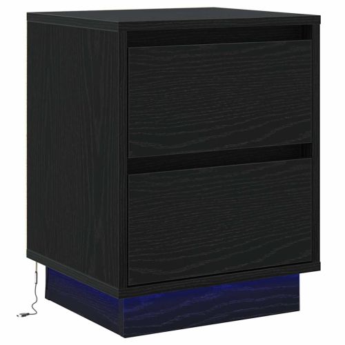 Нощен шкаф 2 pcs Черния дъб 39 x 34,5 x 50 см Инженерно дърво