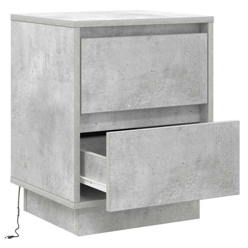 Нощен шкаф Циментено сиво 39 x 34,5 x 50 см Инженерно дърво