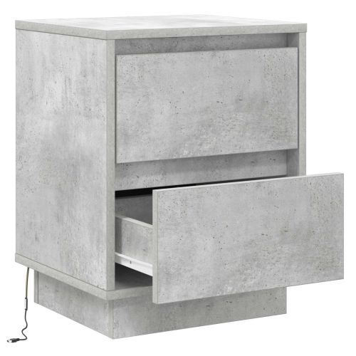Нощен шкаф Циментено сиво 39 x 34,5 x 50 см Инженерно дърво