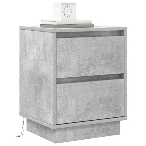 Нощен шкаф с чекмедже 2 pcs Циментено сиво 39 x 34,5 x 50 см