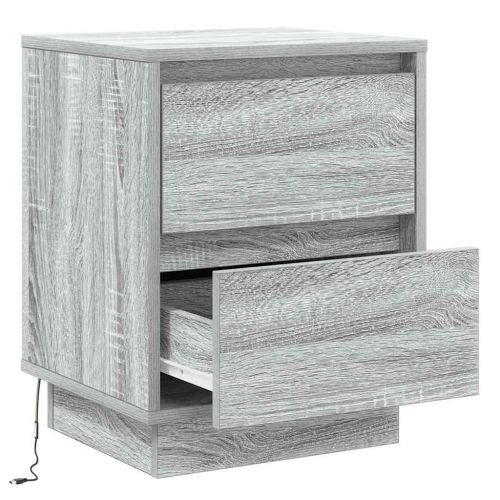 Нощен шкаф 2 pcs Сив 39 x 34,5 x 50 см Инженерно дърво