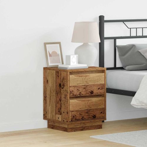 Нощен шкаф 2 pcs Старо дърво 39 x 34,5 x 50 см Инженерно дърво