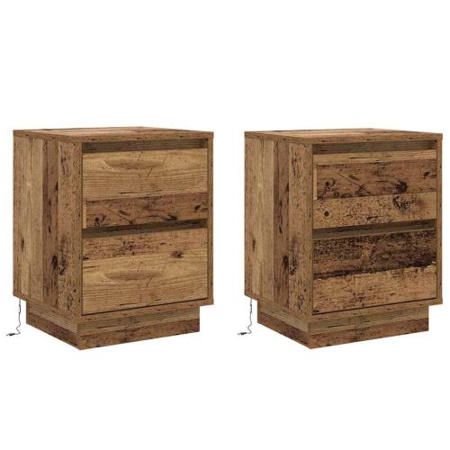 Нощен шкаф 2 pcs Старо дърво 39 x 34,5 x 50 см Инженерно дърво