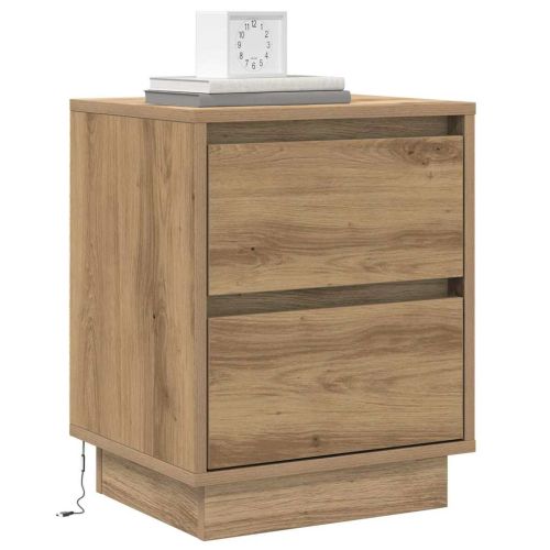 Нощен шкаф 2 pcs Дъб 39 x 34,5 x 50 см Инженерно дърво