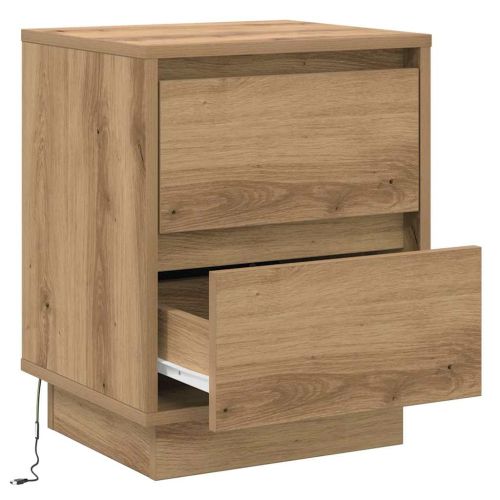 Нощен шкаф 2 pcs Дъб 39 x 34,5 x 50 см Инженерно дърво