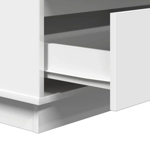 Нощен шкаф с чекмедже Бяло 71 x 34,5 x 75 см Инженерно дърво