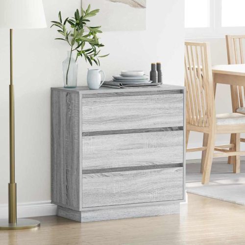 Нощен шкаф с чекмедже Сив 71 x 34,5 x 75 см Инженерно дърво